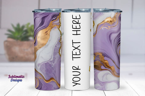 Abstract Marble Lavender Gold Tumbler Wrap Sublimation Sublimatiz Designs 