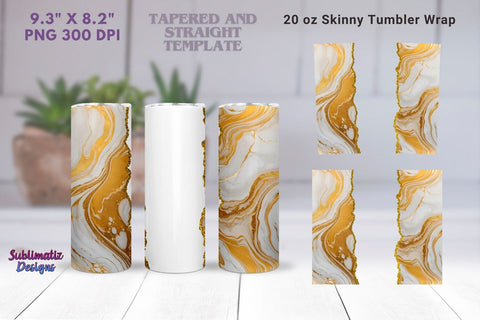 Abstract Marble Light Yellow Gold Tumbler Wrap Sublimation Sublimatiz Designs 