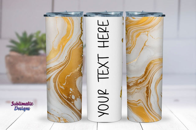 Abstract Marble Light Yellow Gold Tumbler Wrap Sublimation Sublimatiz Designs 