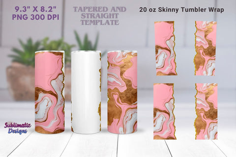 Abstract Marble Pink Gold Tumbler Wrap Sublimation Sublimatiz Designs 