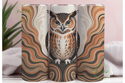 Abstract Marbled Owl 20oz Tumbler Wrap Sublimation PixelChick 