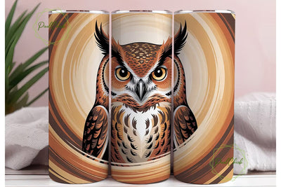 Abstract Marbled Owl 20oz Tumbler Wrap Sublimation PixelChick 