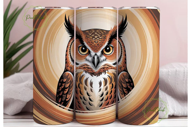 Abstract Marbled Owl 20oz Tumbler Wrap Sublimation PixelChick 