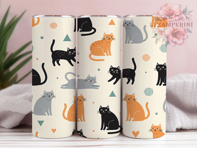 Abstract Modern Cat Tumbler, Cat Pattern, Cat Lover, Modern Art, Whimsical Design, 20Oz Tumbler, Sublimation Wrap Sublimation Li Zamperini 