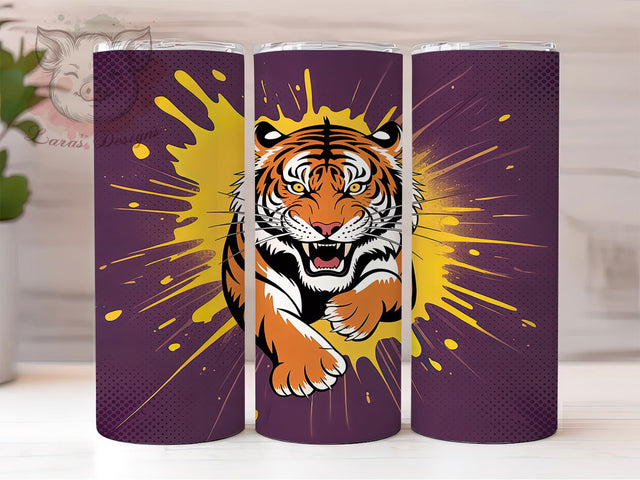 Abstract Modern Tiger Tumbler Wrap, Abstract Animal Art, Contemporary Tiger Design, Artistic Tiger Print, Geometric Tiger Wrap, Minimalist Tiger Art, Creative Wildlife Design Sublimation Lara' s Designs 