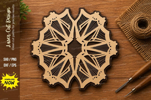 Abstract Music Mandala SVG | Geometric Musical Laser Cut Design | Glowforge CNC DXF PNG EPS SVG Regulrcrative 