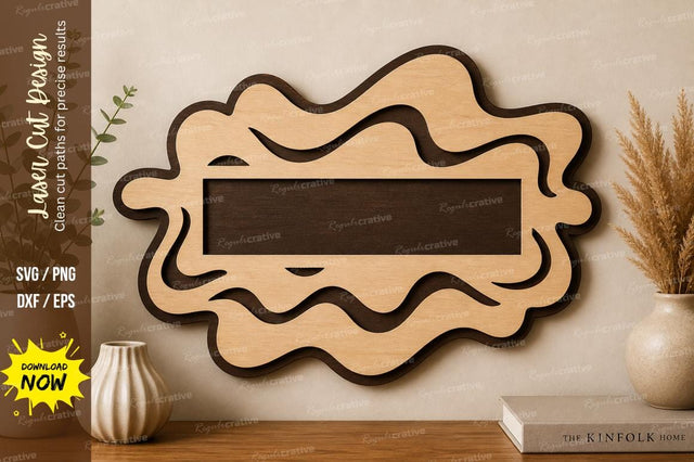 Abstract Name Frame laser Cut svg Cutting file SVG Regulrcrative 