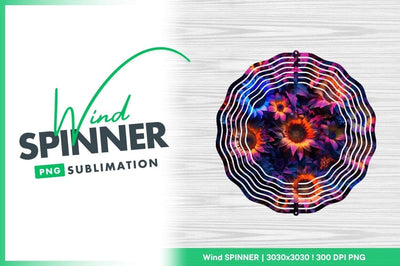 Abstract Neon Floral Arrangement Wind Spinner Round Png Sublimation Regulrcrative 