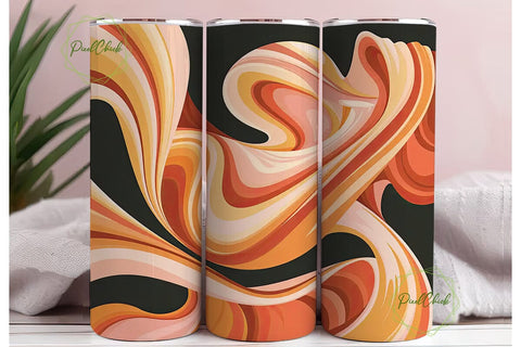 Abstract Orange Swirl 20oz Tumbler Wrap Sublimation PixelChick 