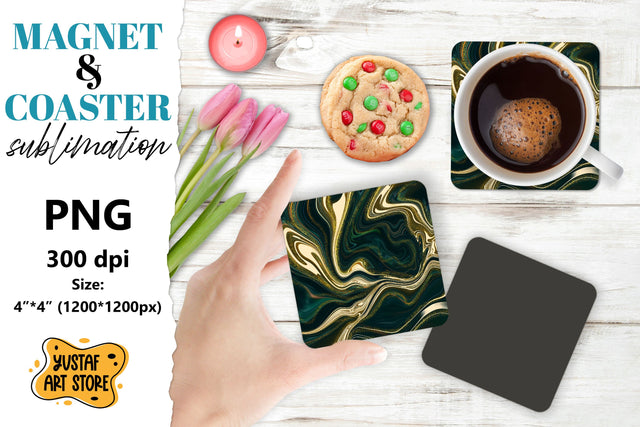 Abstract paint magnet/coaster sublimation. Fluid art Sublimation Yustaf Art Store 