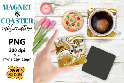 Abstract paint magnet/coaster sublimation. Fluid art Sublimation Yustaf Art Store 