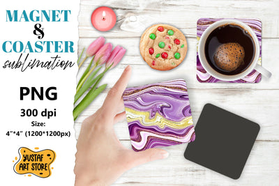 Abstract paint magnet/coaster sublimation. Fluid art Sublimation Yustaf Art Store 