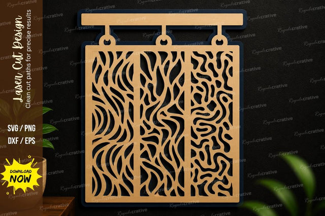 Abstract Panel Wall Art SVG Laser Cut Hanging Decor SVG Regulrcrative 