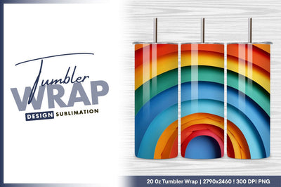 Abstract paper rainbow arches colorful tumbler png Sublimation Regulrcrative 