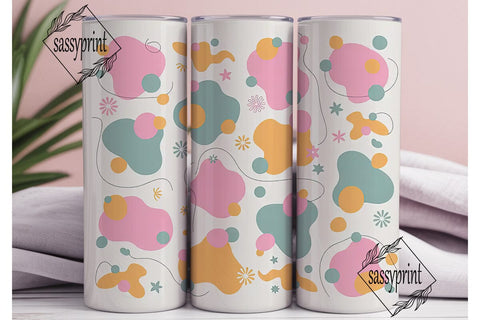 Abstract Pastel Floral Tumbler Wrap Sublimation sassyprint 
