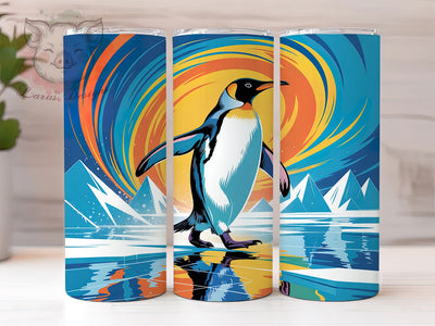 Abstract Penguin Art Tumbler, Abstract Animal Design, Modern Wildlife, Artistic Penguin, Tumbler Wrap, Sublimation Design, 20oz Tumbler, Contemporary Artwork Sublimation Lara' s Designs 