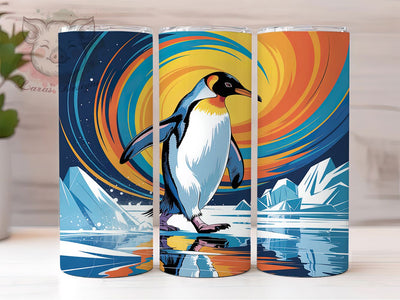 Abstract Penguin Art Tumbler, Abstract Animal Design, Modern Wildlife, Artistic Penguin, Tumbler Wrap, Sublimation Design, 20oz Tumbler, Contemporary Artwork Sublimation Lara' s Designs 