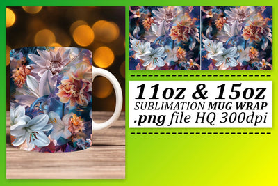 Abstract Petal Mug Wrap Sublimation afrosvg 