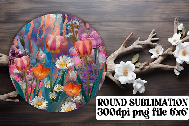 Abstract Petal Ornaments Party Car Coaster Sublimation Keychain PNG Sublimation afrosvg 