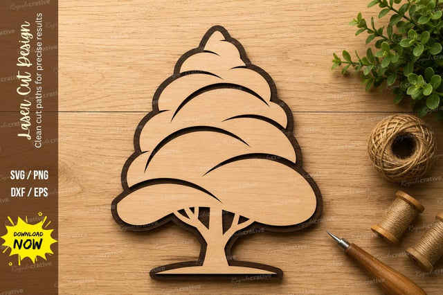 Abstract Pine Tree Laser Cut SVG Design SVG Regulrcrative 
