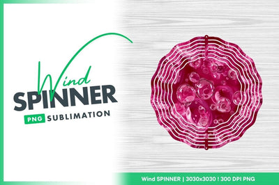 Abstract Pink Bubbles Floating on a Deep Red Liquid Surface Wind Spinner Round Png Sublimation Regulrcrative 