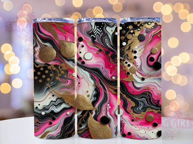 Abstract Pink Gold Swirl 20oz Tumbler, Abstract Swirl Design, 20oz Sublimation Wrap, Animal Print Tumbler, Custom Drinkware, Chic Tumbler Design, Elegant Animal Decor Sublimation SvggirlplusArt 