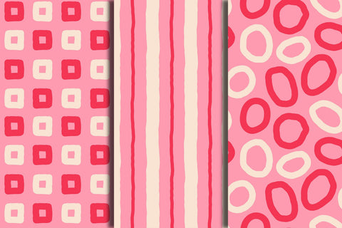 Abstract Pink Seamless Patterns & Digital Papers Digital Pattern Rin Green 