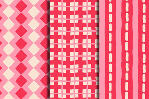 Abstract Pink Seamless Patterns & Digital Papers Digital Pattern Rin Green 
