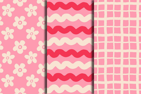 Abstract Pink Seamless Patterns & Digital Papers Digital Pattern Rin Green 