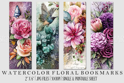 Abstract Pretty Floral Bookmarks, Printable Bookmarks, Gift for Book Reader, Gift for Mom, s1 Sublimation Designing with Marlo 