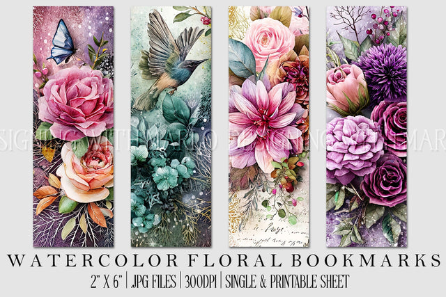 Abstract Pretty Floral Bookmarks, Printable Bookmarks, Gift for Book Reader, Gift for Mom, s1 Sublimation Designing with Marlo 