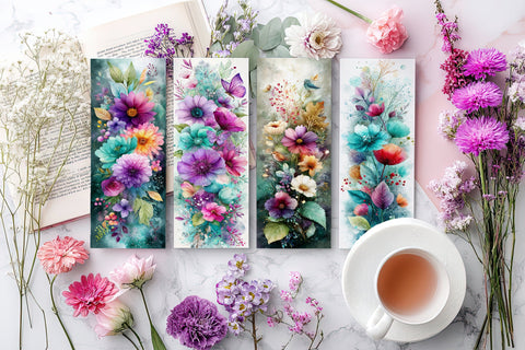 Abstract Pretty Floral Bookmarks, Printable Bookmarks, Gift for Book Reader, Gift for Mom, s10 Sublimation Designing with Marlo 