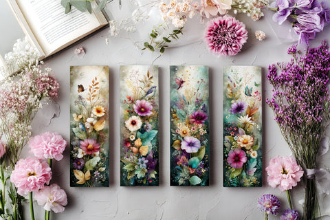 Abstract Pretty Floral Bookmarks, Printable Bookmarks, Gift for Book Reader, Gift for Mom, s11 Sublimation Designing with Marlo 