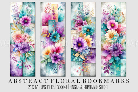 Abstract Pretty Floral Bookmarks, Printable Bookmarks, Gift for Book Reader, Gift for Mom, s12 Sublimation Designing with Marlo 