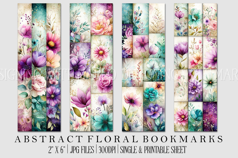 Abstract Pretty Floral Bookmarks, Printable Bookmarks, Gift for Book Reader, Gift for Mom, s16 Sublimation Designing with Marlo 