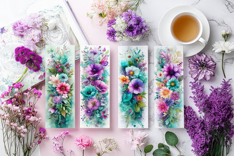 Abstract Pretty Floral Bookmarks, Printable Bookmarks, Gift for Book Reader, Gift for Mom, s4 Sublimation Designing with Marlo 