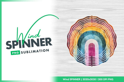 Abstract rainbow design decorative wind spinner round Sublimation Regulrcrative 