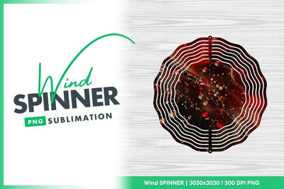 Abstract Red and Gold Bubbles on Dark Background Wind Spinner Round Png Sublimation Regulrcrative 