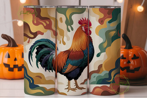 Abstract Rooster 20oz Tumbler Wrap Sublimation PixelChick 