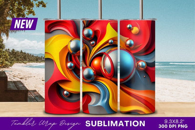 Abstract Spheres And Colorful Swirling Shapes Sublimation Regulrcrative 