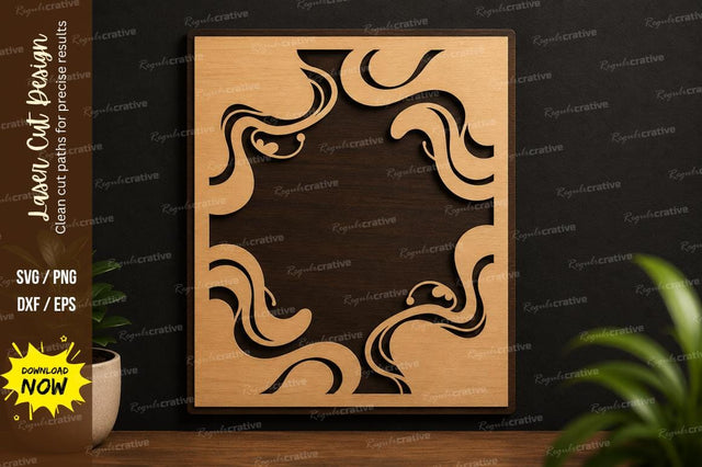 Abstract Square Frame Laser Cut SVG Design SVG Regulrcrative 