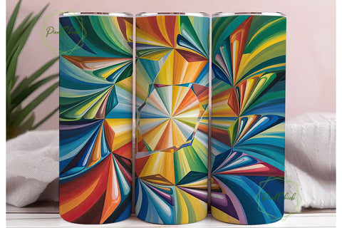 Abstract Stained Glass 20oz Tumbler Wrap Sublimation PixelChick 