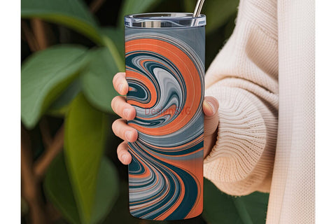Abstract Swirl 20oz Tumbler Wrap Sublimation DesignSVG 