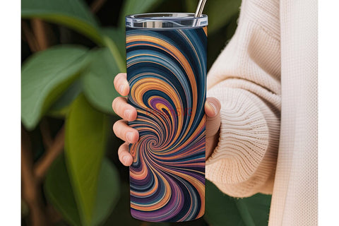 Abstract Swirl 20oz Tumbler Wrap Sublimation DesignSVG 