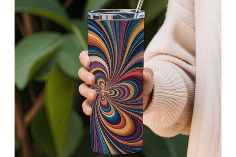 Abstract Swirl 20oz Tumbler Wrap Sublimation DesignSVG 