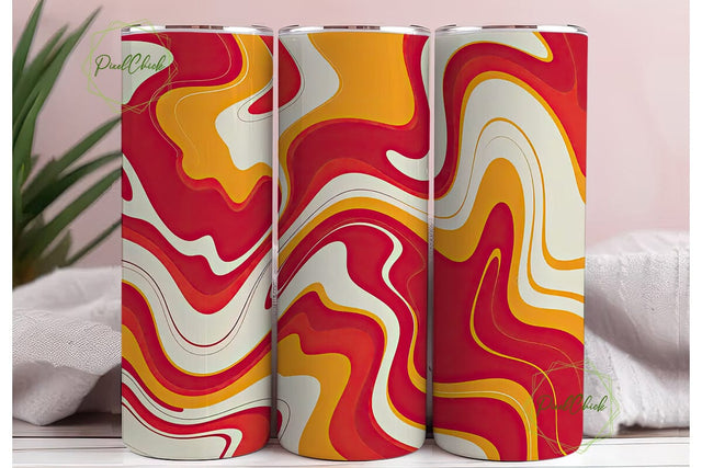 Abstract Swirl Fluid Art Tumbler Wrap Sublimation PixelChick 