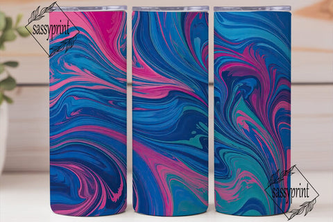 Abstract Swirl Fluid Art Tumbler Wrap Sublimation sassyprint 