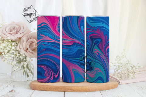 Abstract Swirl Fluid Art Tumbler Wrap Sublimation sassyprint 