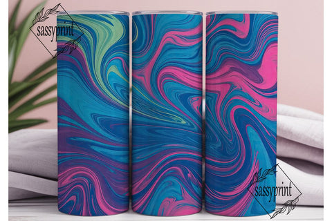 Abstract Swirl Fluid Art Tumbler Wrap Sublimation sassyprint 