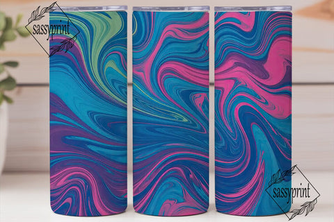 Abstract Swirl Fluid Art Tumbler Wrap Sublimation sassyprint 